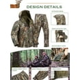 thumbnail image 7 of NEW VIEW Camouflage Hunting Clothes for Men, Silent Warm Hooded Jacket and Pants with Fleece Lined, Water-Resistant, Windproof Suits for Cold Weather (Leaf Camo XL), 7 of 7
