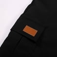 thumbnail image 6 of Rggeeun Child Boys Shorts Solid Color Cargo Elastic Waist With Flap Pockets Loose Fit Knee Length For Summer Outdoor Picnics Cozy Bottoms,Black,5-6 Years, 6 of 8