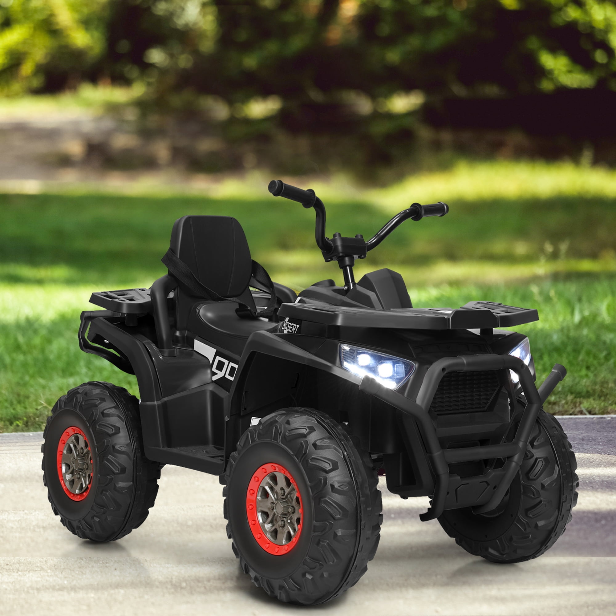 Gymax 12V Electric Kids Ride On Car ATV 4-Wheeler Quad w/ LED Light Black