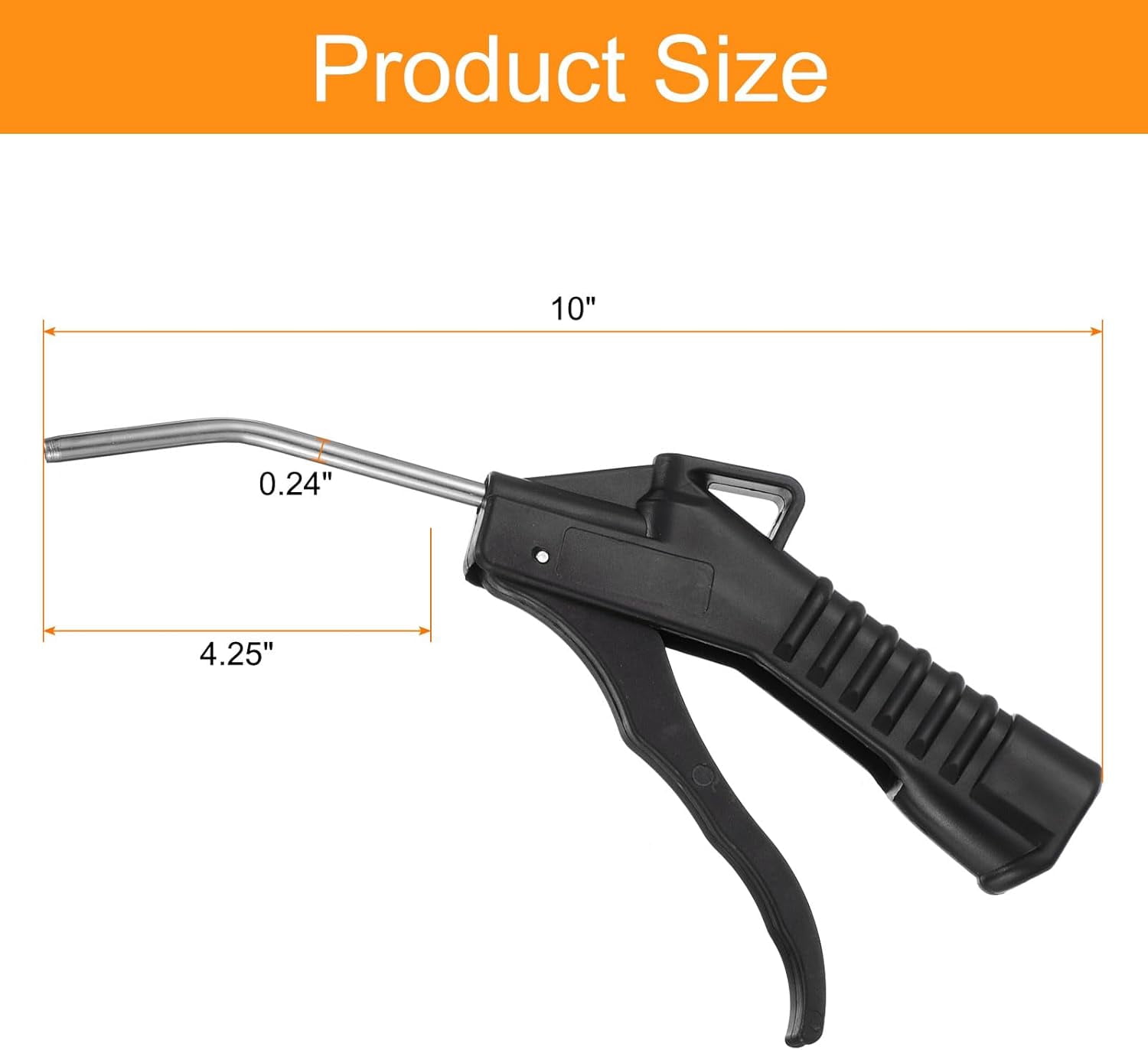 MKEUDQ-Air Blow Gun 4.25" High Flow Air Compressor Blow Gun with Angled Bent for Industrial Household Air Tools Removing Dust Cleaning