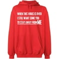 thumbnail image 2 of OXI Hoodie Sweatshirt - To Stay Away From Me, Basic Casual Hoodie for Men's and Women Fleece Hoodie Long Sleeve - Red Medium, 2 of 3