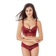 thumbnail image 2 of Women Push Up Embroidery Bras Set Lace Lingerie Bra and Panties and and High Waist Panty 3 Piece, 2 of 5