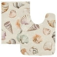 thumbnail image 7 of Yayeee Bath Rugs for Bathroom Floor Set of 2 Non Slip Fluffy Soft Absorbent Mat, Green Watercolor Seashells, 7 of 7