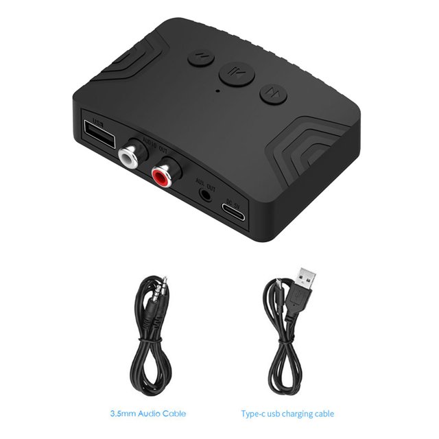 Wireless Bluetooth 5.3 Audio Receiver Car NFC Stereo AUX 3.5mm Jack RCA Optical Bluetooth Audio Adapter U Disk Music Player Without RCA Cable
