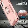thumbnail image 3 of Feishell Back Case Fit for iPhone 11 6.1 inch,Shock Resistant Hybrid 3-In-1 Rotatable Finger Ring Kickstand Support Magnetic Car Mount Anti-Scratch Protective Phone Cover,Rosegold, 3 of 6