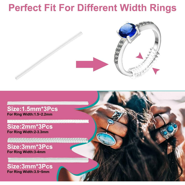 Ring Sizer for Loose Rings Women and Ring Size Adjuster Invisible Ring  Guards - Ring Spacer Ring Connector for Wedding Rings Fitter Tightener  Resizers Pieces 