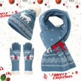 thumbnail image 2 of HNMKIU Three Piece Cold Proof Knitted Hat Scarf Set With European Autumn Winter Warm Accessory For Daily Casual Wear Blue - One Size, 2 of 8