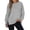 (Solid)Gray, variant on YODETEY Women's Crewneck Sweatshirt with Long Sleeve,Casual Side Zipper Sweatshirts, Women's Plus Gray,Size S