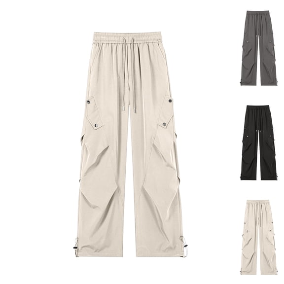 Men's Versatile Breathable Outdoor Hiking Pants, Quick-Dry Lightweight Cargo Pants with Pockets for Travel, Fishing and Spring Adventures,Beige,L
