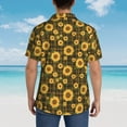 thumbnail image 3 of Lsque Vintage Plaid Sunflower pattern Hawaiian Shirt for Men, Unisex Summer Beach Casual Short Sleeve Button Down Shirts-3X-Large, 3 of 9