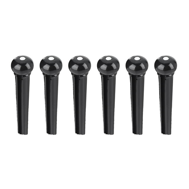 6 Pcs Pont de Guitare Clouté Cône Clou Instrument de Musique Accessoire (Noir)