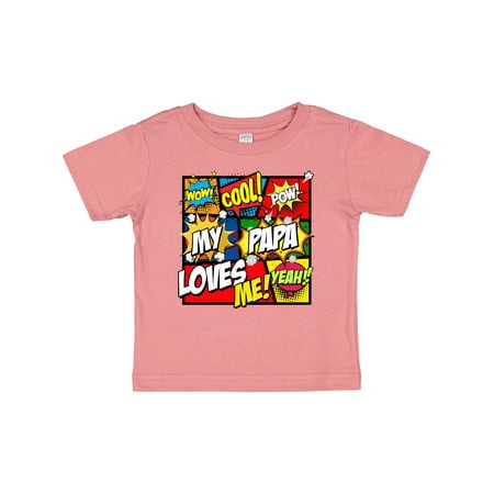 

Inktastic My Papa Loves Me Superhero Boys or Girls Baby T-Shirt