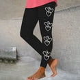 thumbnail image 2 of lcziwo Women's Valentines Day Leggings Heart Graphic Print Legging Pants Stretch High Waisted Tummy Control Yoga Pants Full Length Workout Tights Black XXL, 2 of 7