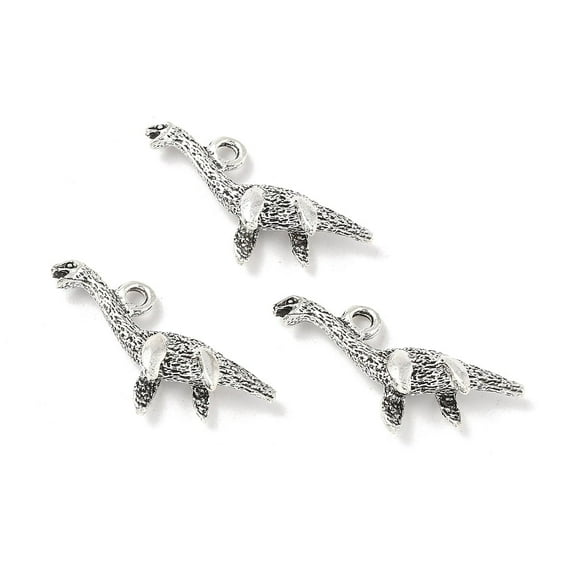 100 pc Tibetan style Alloy Animals Pendants Antique Silver Dinosaur 9.5x25.5x7mm Hole: 2mm