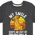 thumbnail image 3 of The Lion King - Simba - My Smile Keep Me Out of Trouble - Toddler & Youth Short Sleeve Graphic T-Shirt, 3 of 5