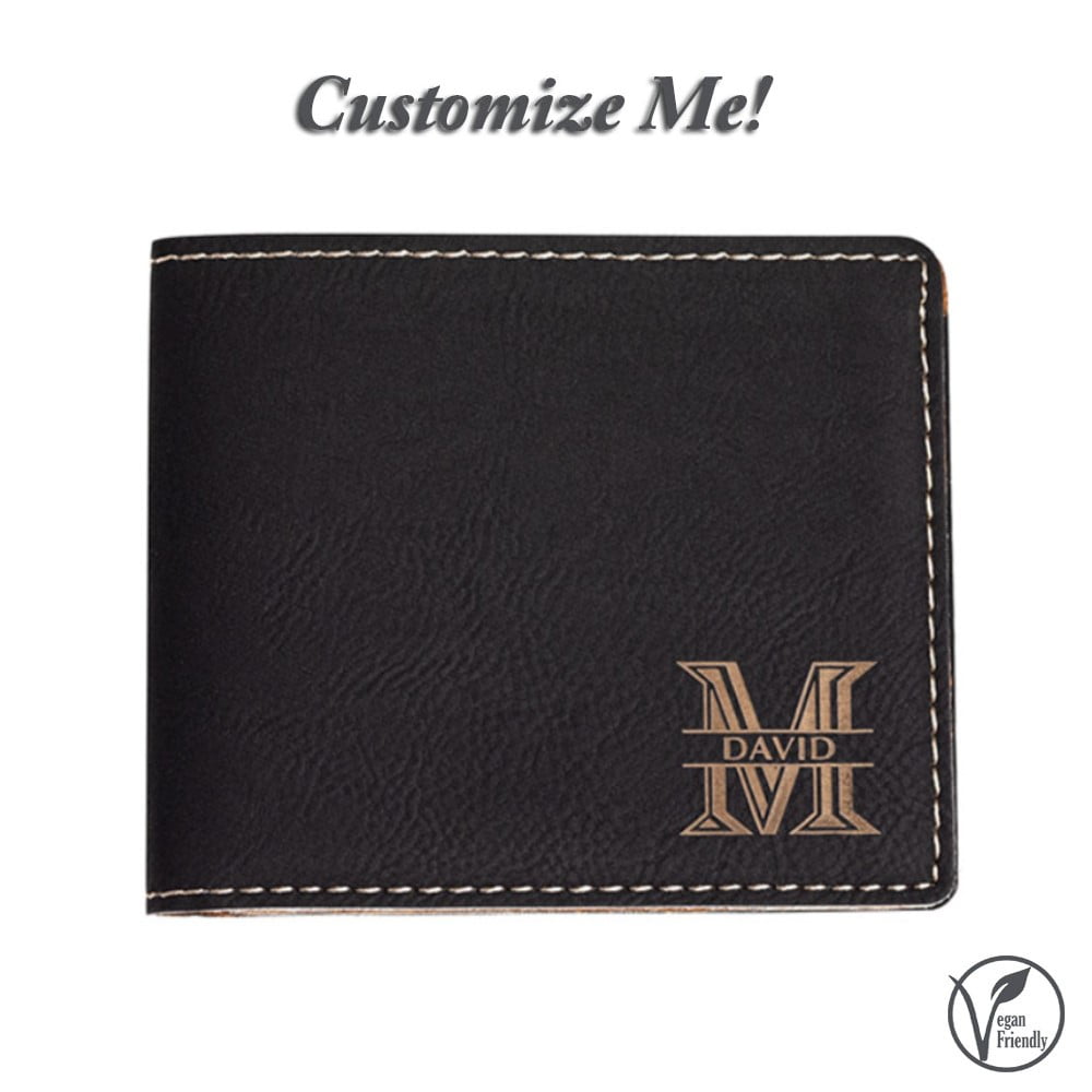 Personalized Llamas Genuine Leather Mens Bi-fold Wallet