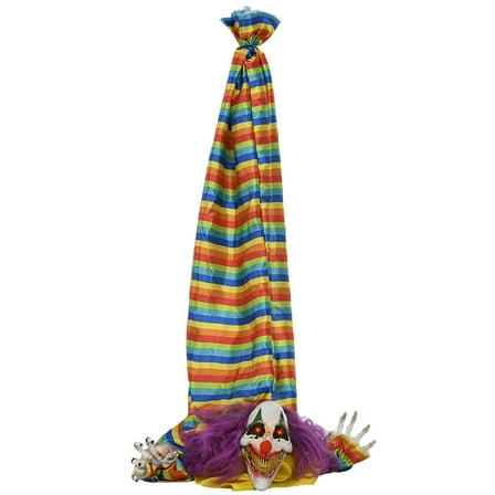 HOMCOM Hanging Clown Corpse Halloween Animatronic, Sound Activated