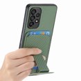 thumbnail image 2 of Magnetic Carbon Fiber Case for Samsung Galaxy A23 4G with Holder Kickstand, Fiber Texture Wallet Phone Case with Card Holder Durable Military Grade Protection Cover for Galaxy A23 4G, Green, 2 of 10