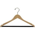 thumbnail image 2 of International Hanger Wood Suit Hanger Velvet Non-Slip Bar, Box of 100 Space., 2 of 5