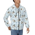 thumbnail image 4 of Zip Up Hoodies for Men - Blue Striped Cute French Bulldog Long Sleeve Comfrt Men'S Fashion Hoodies & Sweatshirts, Jackets for Men Hoodies Pullover Clothing Clothes with Pouch, 4 of 5