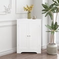thumbnail image 6 of White Freestanding Corner Cabinet | Suitable for Kitchen and Living Room | Durable Wood Material | Numbered Accessories for Easy Assembly, 6 of 7