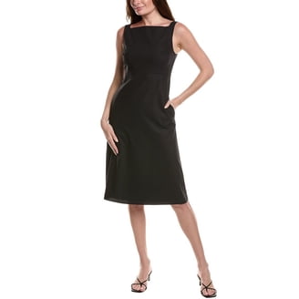 white square neck dress long sleeve Long Sleeve Square Neck Fit & Flare Midi Dress