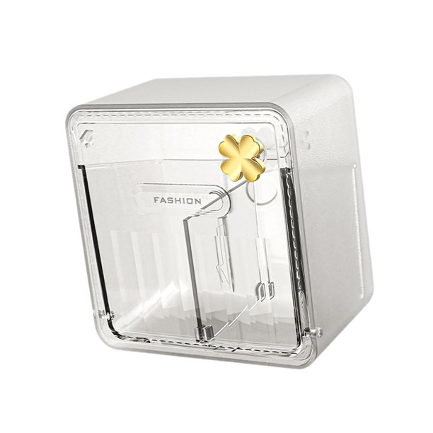 Caja de almacenamiento de pared, organizador de baño, decoración moderna, transpirable y versátil. Transparente