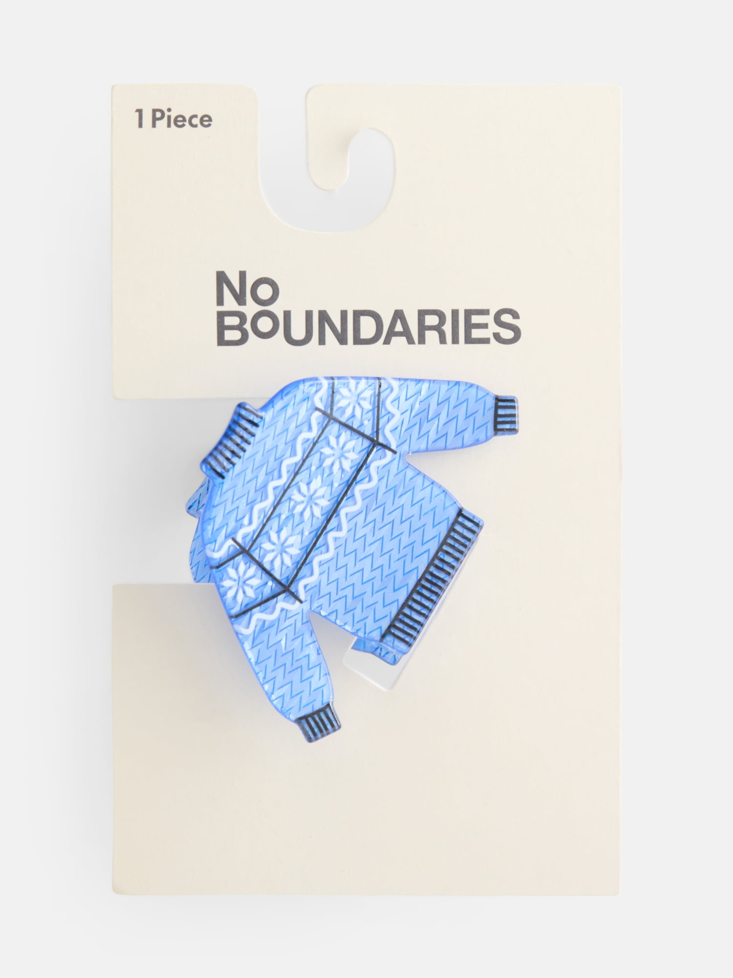 No Boundaries Women’s Sweater Claw Clip, Blue, One Size