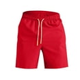 thumbnail image 5 of Mens Swim Trunks Men's Quick-Dry Swim Trunks Solid Color Beach Shorts with Mesh Lining Zipper Pockets 4 Inch Length Summer Bathing Suit for Swimming Surf Sports Red M, 5 of 8