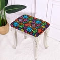 thumbnail image 6 of FOR U DESIGNS Dog Paw Print Stool Covers Rectangle Anti-Slip Bar Chairs Covers Anti-Dust Vanity Bench Slip Cover Stool Upholstered Protector Slipcover, Set of 2, 6 of 9