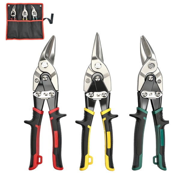 10 Inch Aviation Tin Snips, Cr-M Aviation Snips for Cutting Metal Sheet, Heavy Duty Sheet, Left Cut