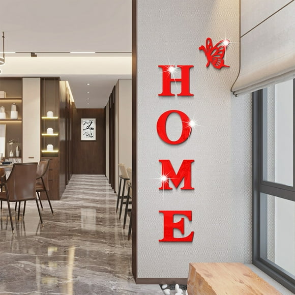 Acrylic Flexible Mirror Sheets Self Adhesive Mirror Tiles Home Wall Stickers Non Glass Safe Reflective Home Family Slogan For Home Wall DIY Decor