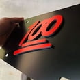 thumbnail image 4 of Keeping it Real Keep it 100 2D HD Emoji Red on Black Ultra Thick License Plate, 4 of 6