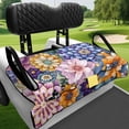 thumbnail image 4 of XYZCANDO Vibrant Floral 2-Passenger Golf Cart Seat Cover with 4 Pockets - Non-Slip Washable Terry Cloth Protector for EZGO Club Car Yamaha, 4 of 9