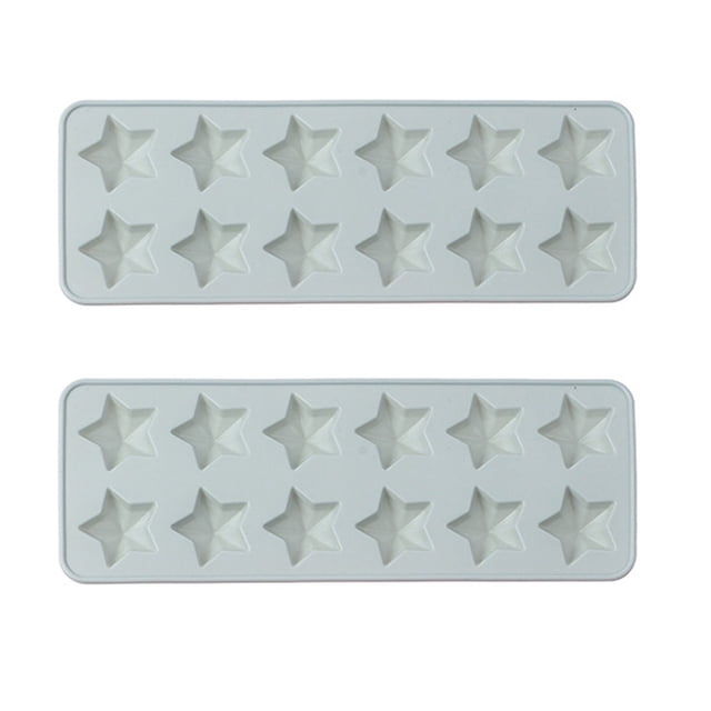 Molde de silicona para chocolate con estrella de cinco puntas, 12 agujeros, molde para hielo, pastel, caramelo, jabón hecho a mano