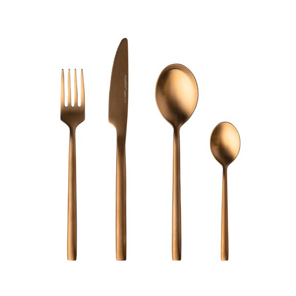 BergHOFF Gem 4pc Flatware Set, Gold Plated