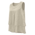 thumbnail image 3 of WCJM Women's Tanks Flowy Chiffon Sleeveless Blouse for Women Double Layers Crewneck Tank Top Ladies Summer White Tunic Shirt, 3 of 7