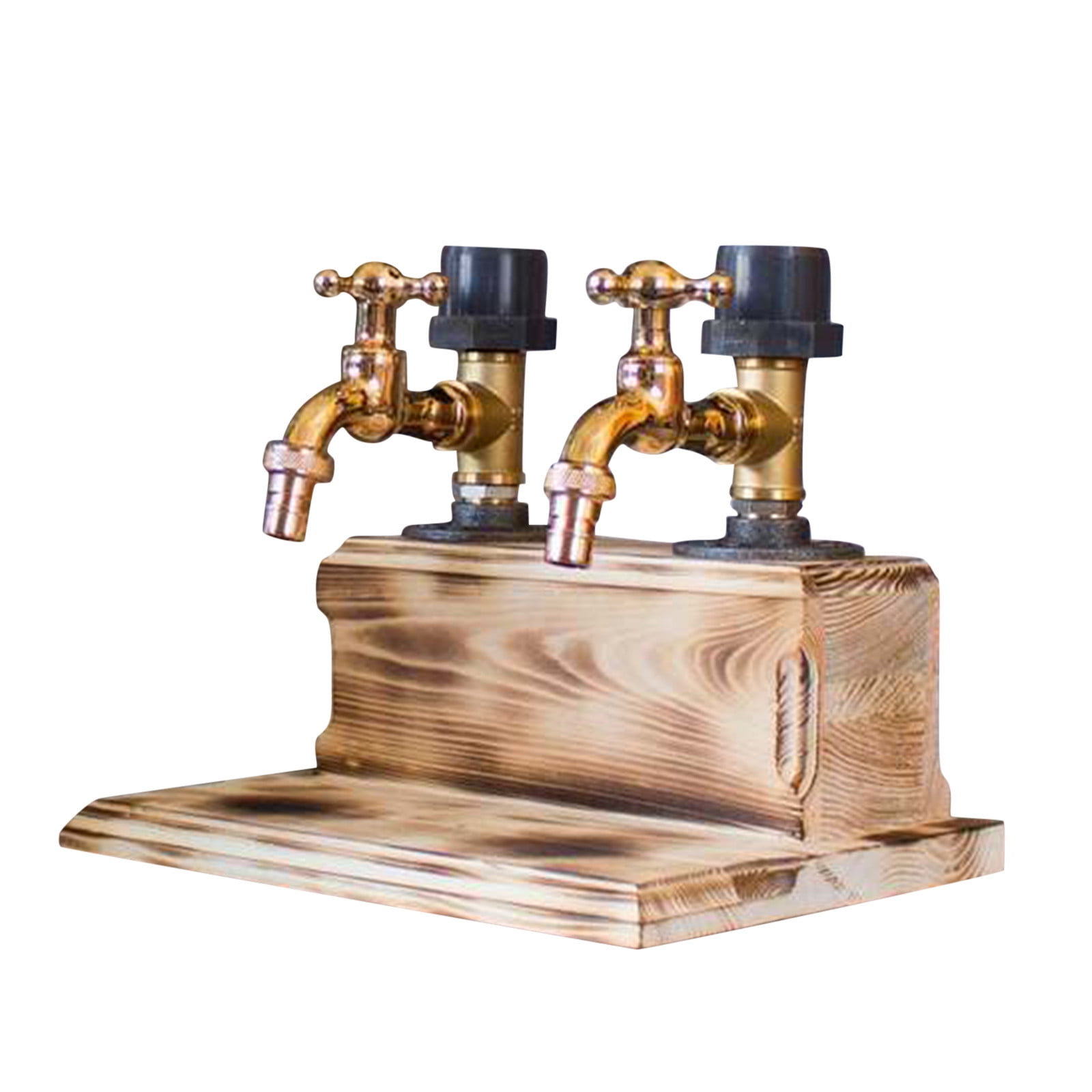 Fathers Day Liquor Alcohol Whiskey Wood Dispenser Faucet Shape for Party Dinners Bars and Beverage Stations（1pcs 