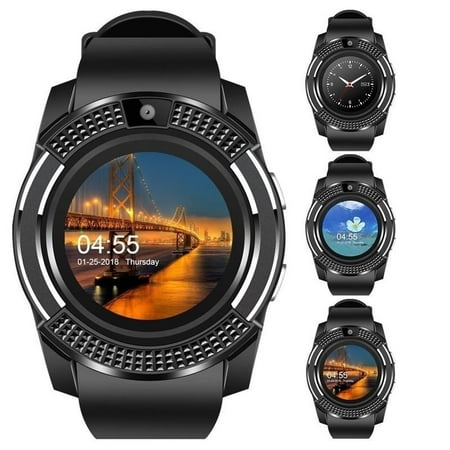 Smart Watch, Bluetooth Smartwatch Touch Screen Wrist Watch with Camera/SIM Card Slot,Waterproof Smart Watch Sports Fitness Tracker Android Phone Watch Compatible with Android IPhones Samsung Huawei
