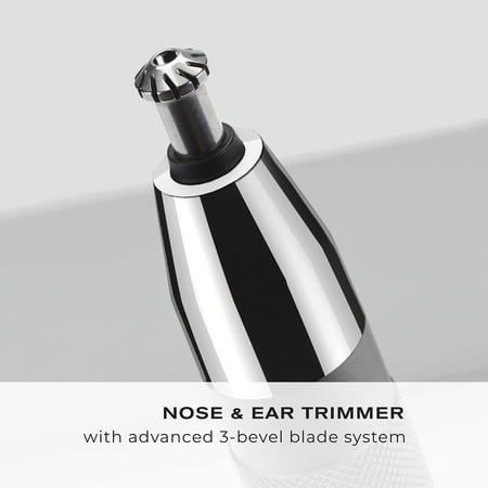 Conair - ConairMan Close Trim Precison Nose/Ear/Eyebrow Rechargeable Trimmer - Silver