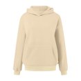 thumbnail image 3 of Women's Oversized Pullover Hoodie Soft Velvet Long Sleeve Top With Pockets For Winter Fall Fashion Comfort Womens Casual Pullover Tops Long Sleeves Casual Shirts, 3 of 4