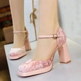 thumbnail image 3 of Women's Platform Pumps High Heel 9CM Ankle Strap Fashion Wedding Party Dress Shoes, 3 of 6