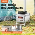 thumbnail image 2 of VEVOR Wood Stove, 80 inch, Stainless Steel Camping Tent Stove, Portable Wood Burning Stove with Chimney Pipes & Gloves, 700in³Firebox Hot Tent Stove for Outdoor Cooking and Heating with 8 Pipes, 2 of 9