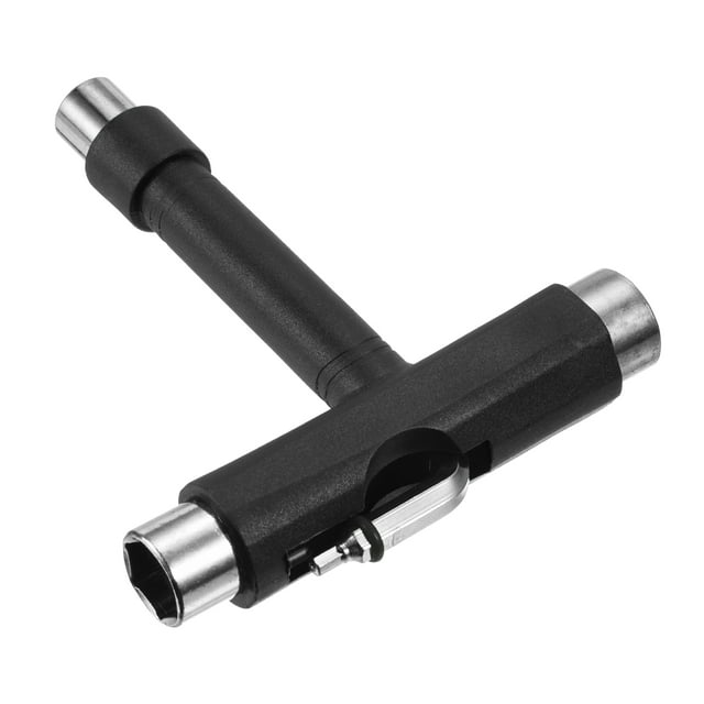 Unique Bargains All-In-One Skate Tool Multi-Function Portable Skateboard Tool T Tool, Black
