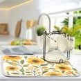 thumbnail image 5 of Yayeee Dish Drying Mat for Kitchen Counter 16"x18" Microfiber Absorbent Pad, Watercolor Sunflowers, 5 of 7