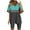 Mint Green, variant on GERsome Womens 2 Piece Outfits Sweatsuits Summer Short Sleeve Loungewear Tracksuit Color Block V Neck Lounge Shorts Sets S-3XL
