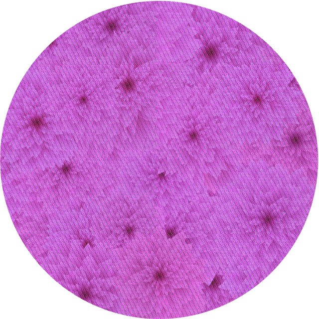 Ahgly Company Machine Washable Indoor Round Transitional Fuchsia or Magenta Purple Area Rugs, 7' Round