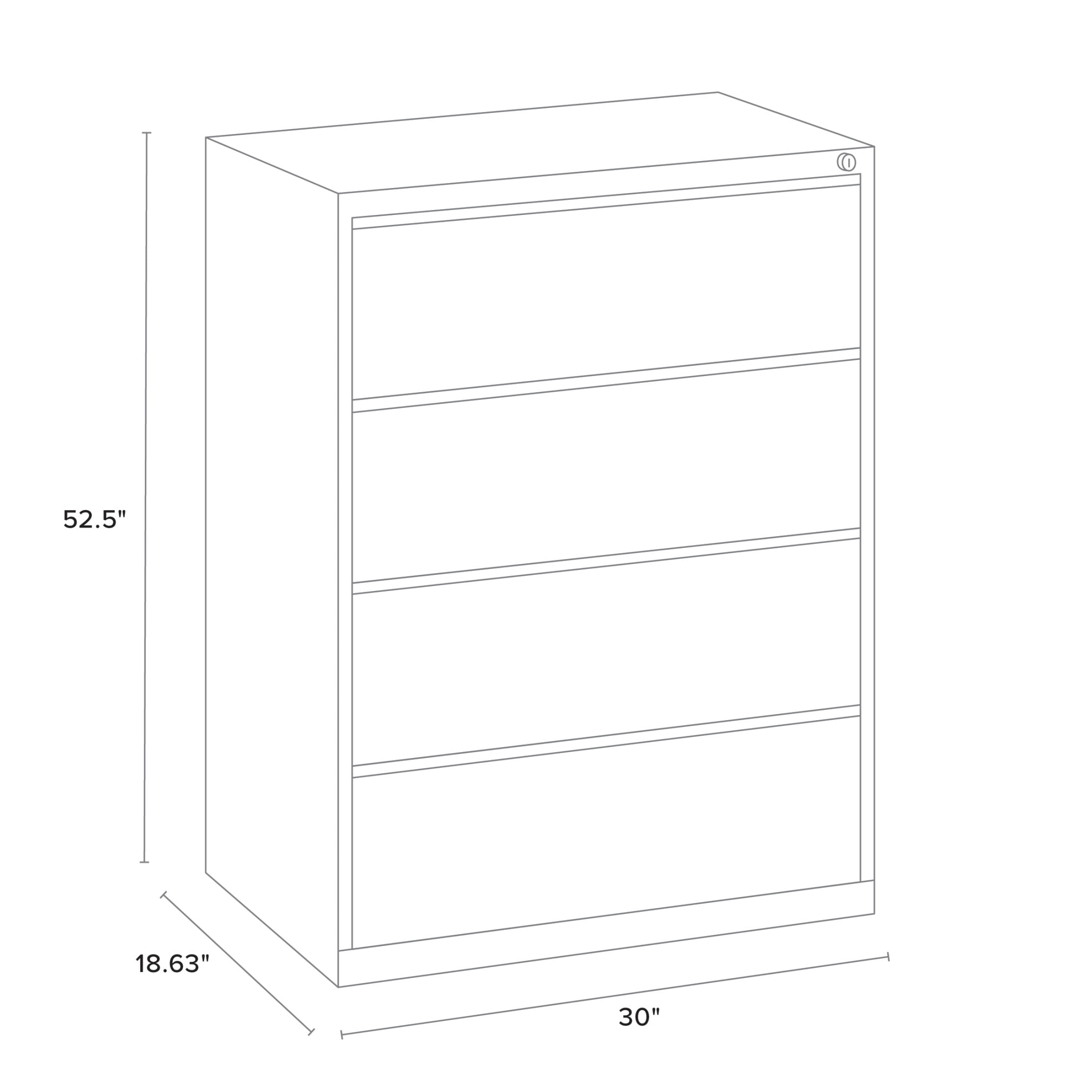 HL10000 Series 30-inch Wide 4-Drawer Lateral File Cabinet, Light Gray