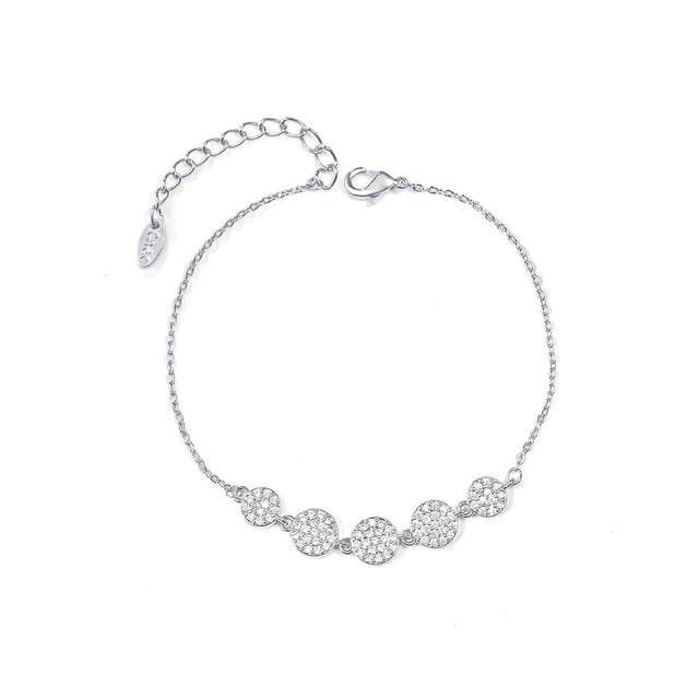 Cadena de citas de diamantes de imitación Sonducket para mujer Oro blanco