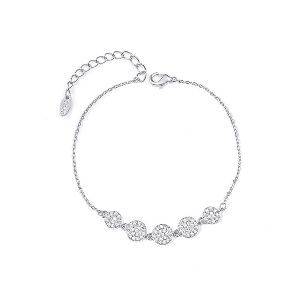 Cadena de citas de diamantes de imitación Sonducket para mujer Oro blanco